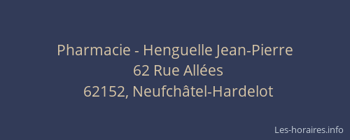 Pharmacie - Henguelle Jean-Pierre