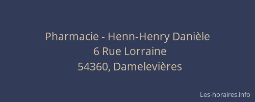 Pharmacie - Henn-Henry Danièle