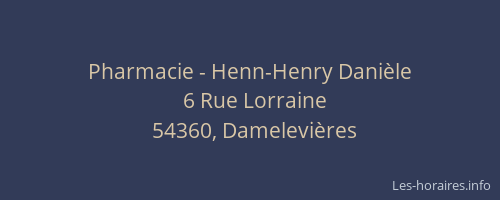 Pharmacie - Henn-Henry Dani&egrave;le