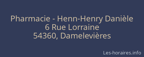 Pharmacie - Henn-Henry Danièle