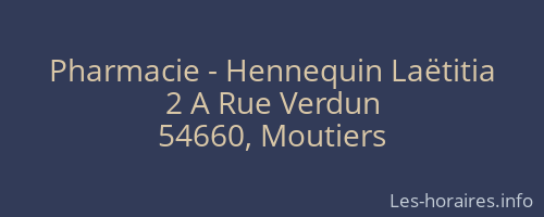 Pharmacie - Hennequin Laëtitia