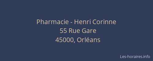 Pharmacie - Henri Corinne
