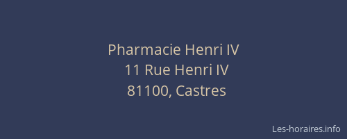 Pharmacie Henri IV
