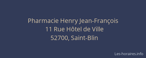 Pharmacie Henry Jean-François