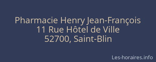 Pharmacie Henry Jean-François