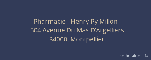 Pharmacie - Henry Py Millon