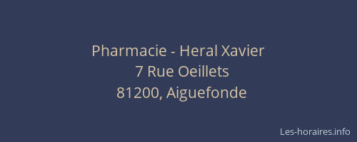 Pharmacie - Heral Xavier