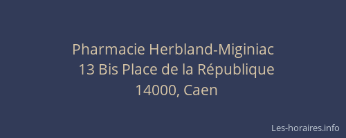 Pharmacie Herbland-Miginiac