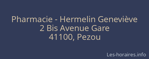 Pharmacie - Hermelin Geneviève