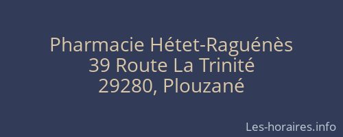 Pharmacie Hétet-Raguénès