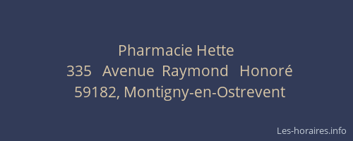 Pharmacie Hette