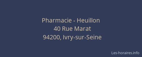 Pharmacie - Heuillon