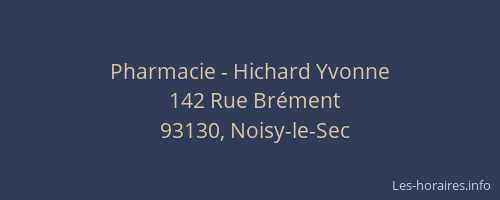Pharmacie - Hichard Yvonne