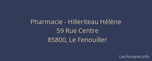 Pharmacie - Hilleriteau Hélène