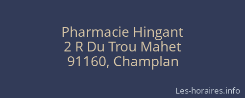Pharmacie Hingant