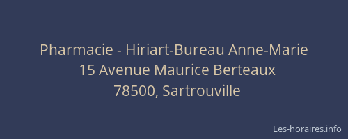 Pharmacie - Hiriart-Bureau Anne-Marie
