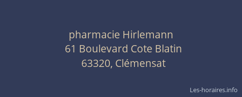 pharmacie Hirlemann