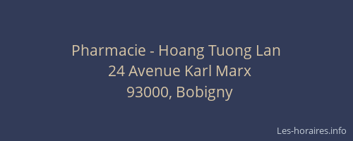 Pharmacie - Hoang Tuong Lan