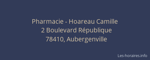 Pharmacie - Hoareau Camille