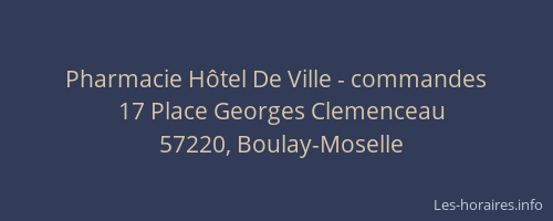 Pharmacie H&ocirc;tel De Ville - commandes
