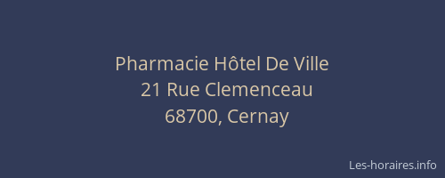 Pharmacie H&ocirc;tel De Ville