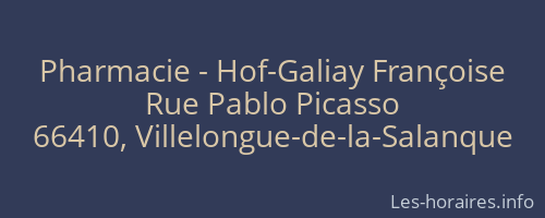 Pharmacie - Hof-Galiay Françoise