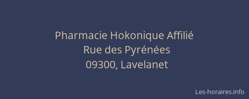 Pharmacie Hokonique Affilié