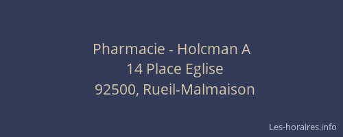 Pharmacie - Holcman A