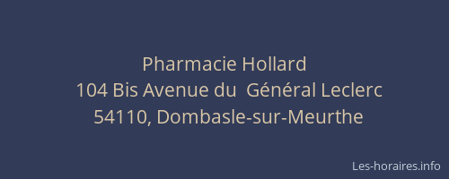 Pharmacie Hollard