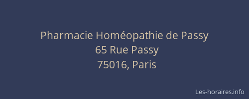 Pharmacie Homéopathie de Passy