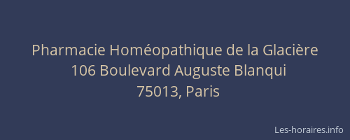 Pharmacie Homéopathique de la Glacière