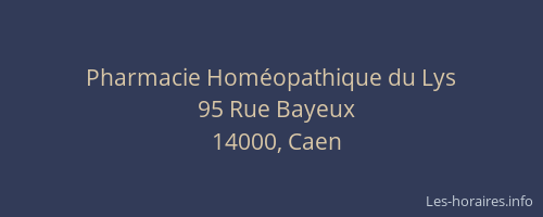 Pharmacie Homéopathique du Lys