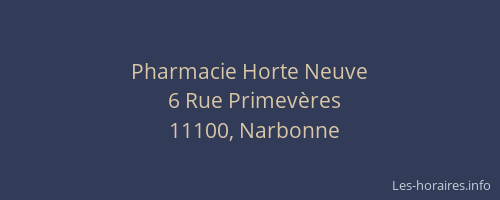 Pharmacie Horte Neuve