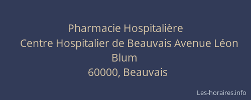 Pharmacie Hospitalière