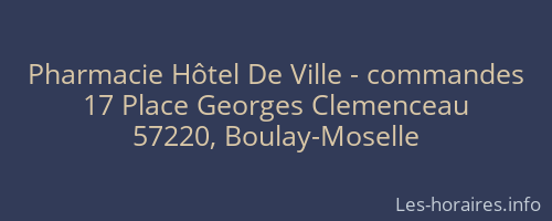Pharmacie Hôtel De Ville - commandes