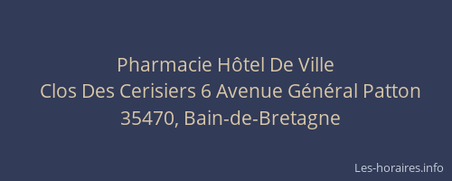 Pharmacie Hôtel De Ville
