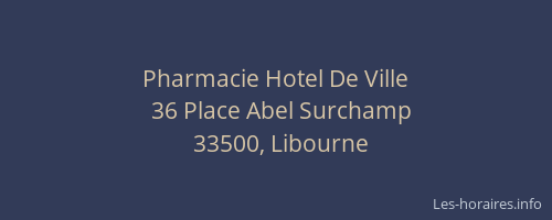 Pharmacie Hotel De Ville