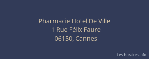 Pharmacie Hotel De Ville