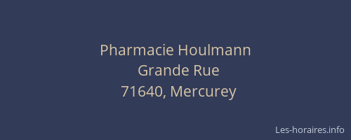 Pharmacie Houlmann