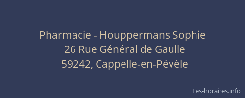 Pharmacie - Houppermans Sophie