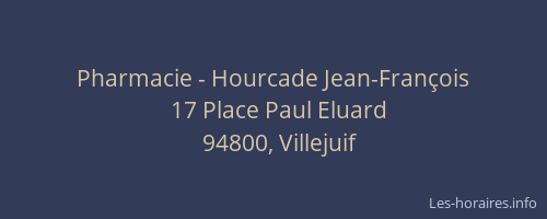 Pharmacie - Hourcade Jean-Fran&ccedil;ois