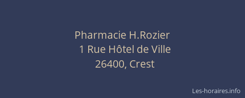 Pharmacie H.Rozier