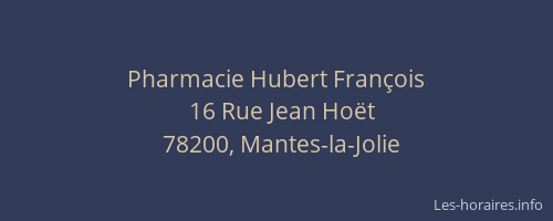 Pharmacie Hubert Fran&ccedil;ois
