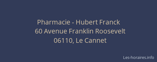 Pharmacie - Hubert Franck