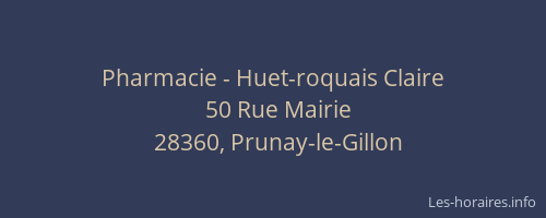 Pharmacie - Huet-roquais Claire