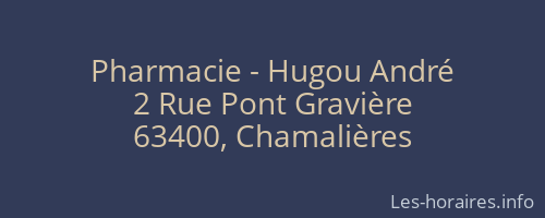Pharmacie - Hugou André
