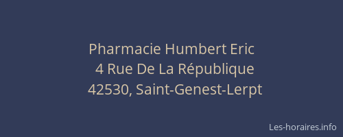 Pharmacie Humbert Eric