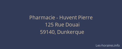Pharmacie - Huvent Pierre