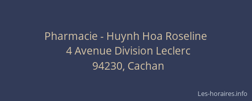 Pharmacie - Huynh Hoa Roseline