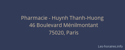 Pharmacie - Huynh Thanh-Huong